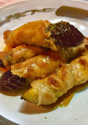 No2285茄子生姜焼き巻き生姜焼き-レシピのメイン写真