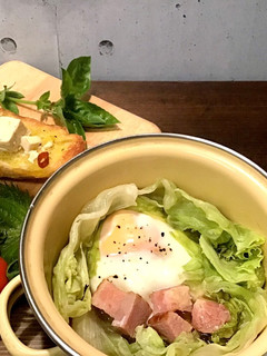 朝食のレタスエッグ-レシピのメイン写真