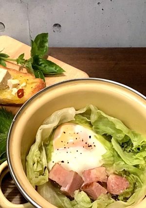 朝食のレタスエッグ-レシピのメイン写真
