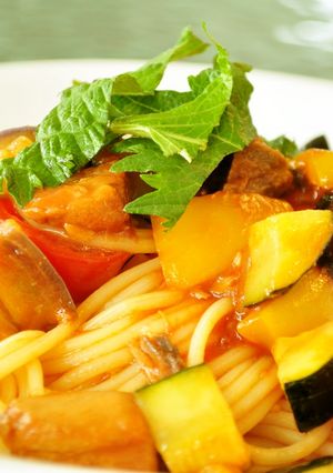 夏野菜と鮪尾肉の冷製トマトパスタ-レシピのメイン写真