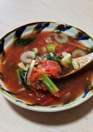 肝をいたわる簡単トマトスープ-レシピのメイン写真