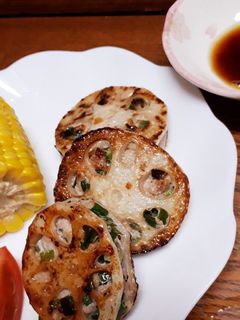 レンコンはさみ焼き☆餃子風味-レシピのメイン写真