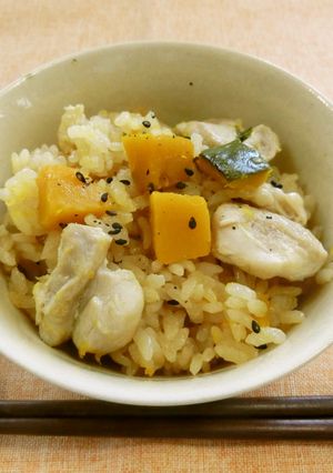 かぼちゃと鶏の炊き込みご飯-レシピのメイン写真