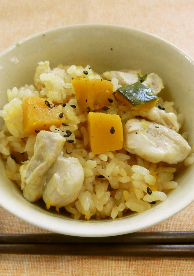 かぼちゃと鶏の炊き込みご飯-レシピのメイン写真