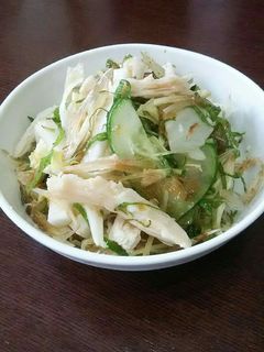 しっとり茹で鶏の薬味たっぷり和風サラダ。-レシピのメイン写真
