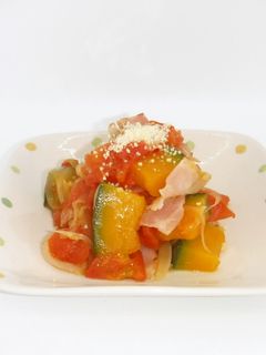 かぼちゃとトマトの洋風煮-レシピのメイン写真