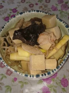タケノコと肉と高野豆腐の炒め煮-レシピのメイン写真