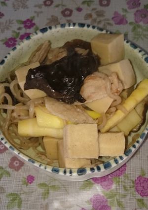 タケノコと肉と高野豆腐の炒め煮-レシピのメイン写真