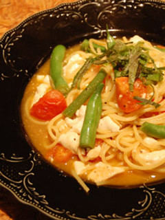 青じそドレで作る簡単豆腐パスタ-レシピのメイン写真