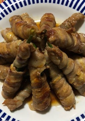 オクラの豚バラとお揚げ巻き-レシピのメイン写真