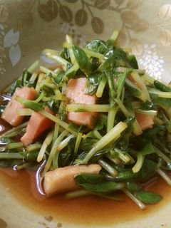 ポン酢で豆苗とベーコンのレンチン-レシピのメイン写真