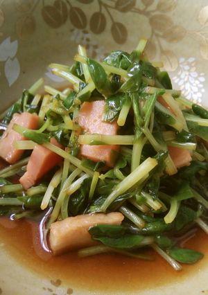 ポン酢で豆苗とベーコンのレンチン-レシピのメイン写真