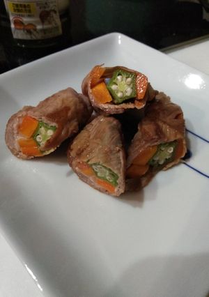 オクラと人参の肉巻き-レシピのメイン写真