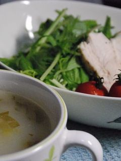 鶏胸肉の蒸し鶏とスープのお粥-レシピのメイン写真