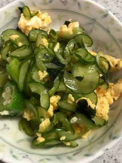 きゅうりとオクラと卵の三杯酢-レシピのメイン写真