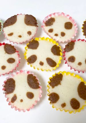 パンダ蒸しパン☆コープ蒸しパンミックスで-レシピのメイン写真