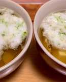 玉子豆腐のお吸物 オクラとトロロ乗せ