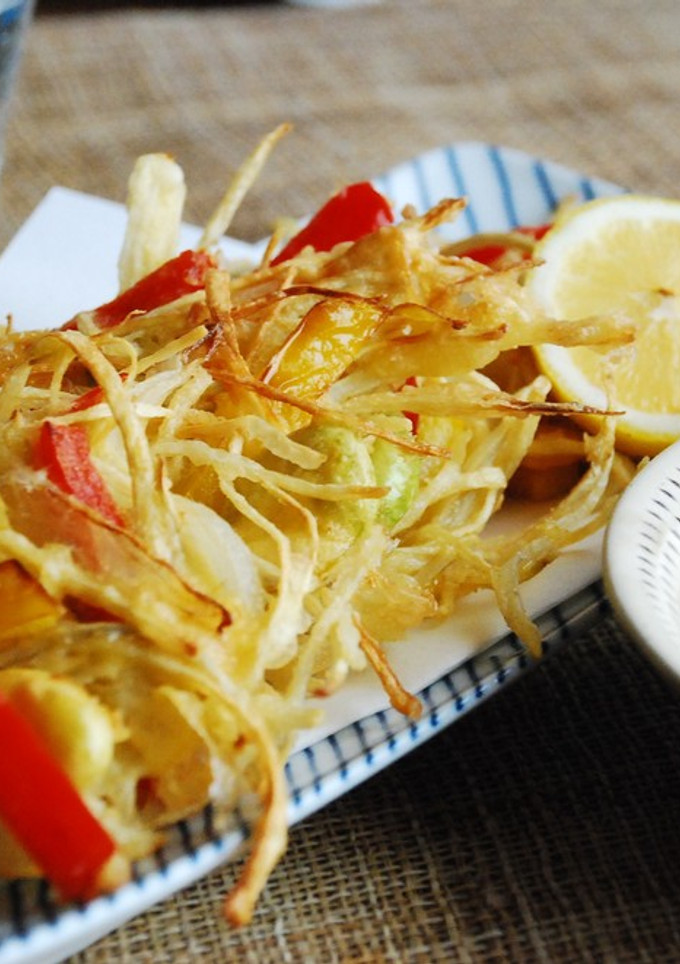 おだしで食べる♪夏野菜のかきあげ-レシピのメイン写真