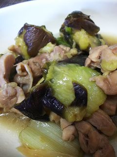 簡単中華・鶏肉と茄子のネギ塩炒め-レシピのメイン写真