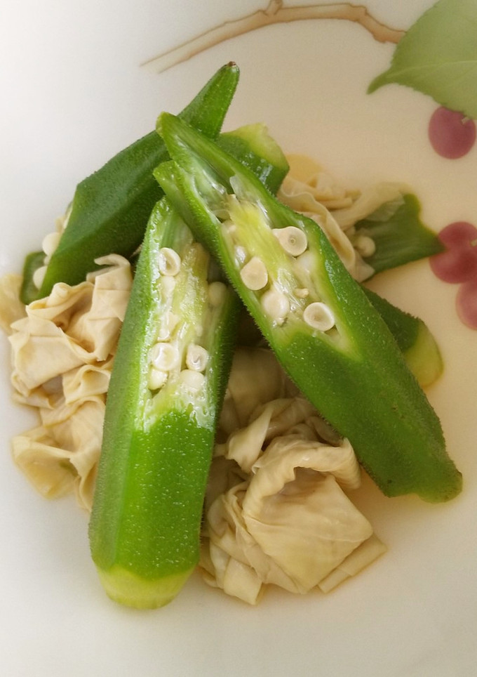 簡単♪湯葉とおくらの麺つゆ漬け-レシピのメイン写真
