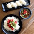 アレンジそうめん トマトとオクラの白だし