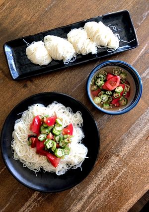 アレンジそうめん トマトとオクラの白だし-レシピのメイン写真