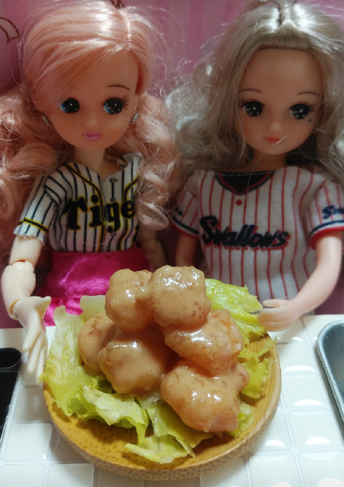 リカちゃん♡野球シリꕤヤクルトエビマヨ風-レシピのメイン写真
