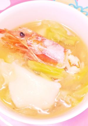 海老だしの効いた水餃子スープ-レシピのメイン写真