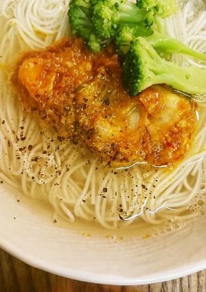 温かい味噌キムチ素麺-レシピのメイン写真