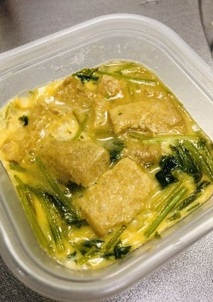 レンジでリメイク★三つ葉と揚げの茶碗蒸し-レシピのメイン写真