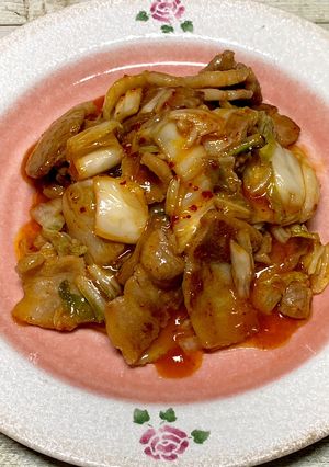 簡単！美味〜い♪フライパン1つで豚キムチ-レシピのメイン写真