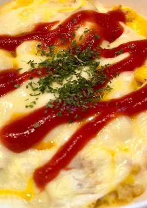 レンジで簡単！とろけるカレーオムライス-レシピのメイン写真