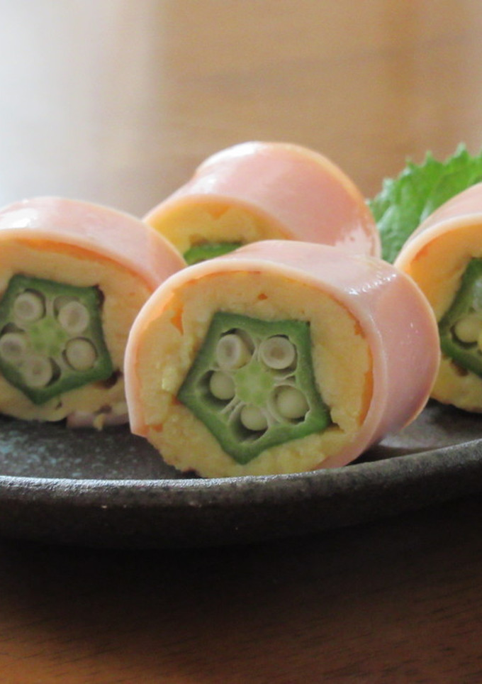 しっとり♪オクラとハムの卵焼き-レシピのメイン写真