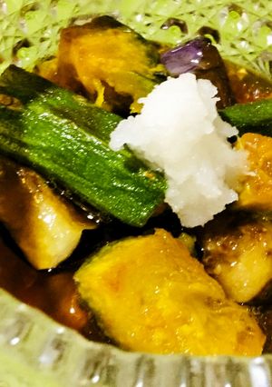 ♪今旬の野菜❗️茄子オクラかぼちゃ煮浸し-レシピのメイン写真