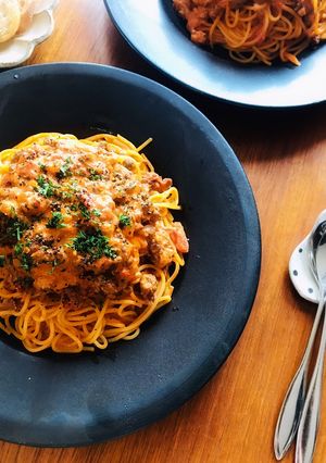 トマトクリームのラグーソースパスタ-レシピのメイン写真