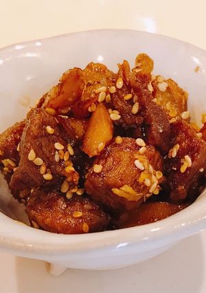 ゴマ風味 新牛蒡と牛角切りの柔らか佃煮-レシピのメイン写真