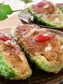 ゴーヤボートの肉詰め☆カレー風味-レシピのメイン写真