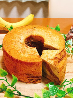 ふわもち♡バナナチョコマーブルシフォン♡-レシピのメイン写真