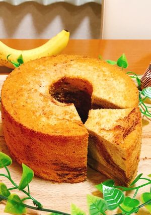 ふわもち♡バナナチョコマーブルシフォン♡-レシピのメイン写真