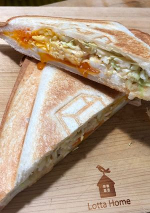 卵とキャベツのホットサンド-レシピのメイン写真