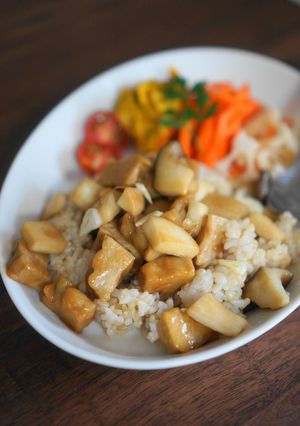 テンペとエリンギの玄米のっけご飯-レシピのメイン写真
