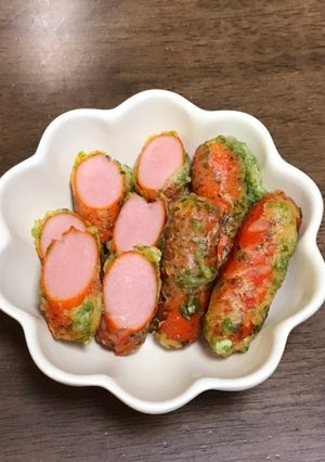 お弁当に 赤ウインナーの磯辺揚げ-レシピのメイン写真