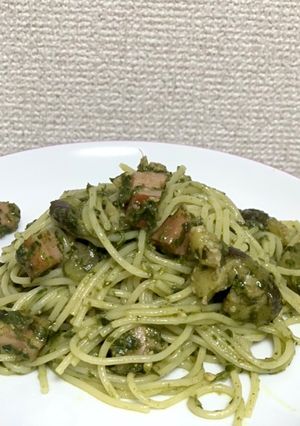 なすとベーコンのジェノベーゼパスタ-レシピのメイン写真