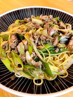 サバ缶と長ネギの和風パスタ-レシピのメイン写真