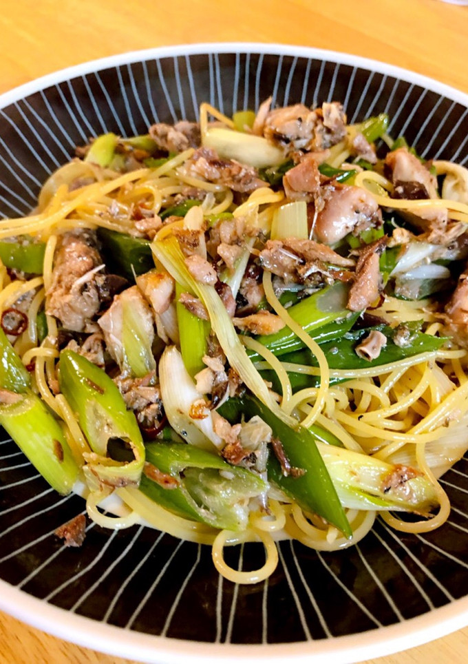 サバ缶と長ネギの和風パスタ-レシピのメイン写真