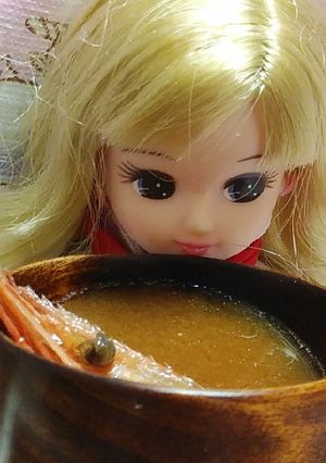 リカちゃんサイズ♡野球シリꕤ海老の赤だし-レシピのメイン写真