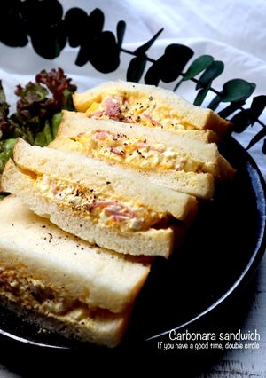 レンジで簡単！カルボナーラサンド-レシピのメイン写真