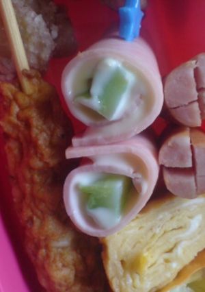 お弁当隙間に☆ハムでまきまきブロッコリー-レシピのメイン写真
