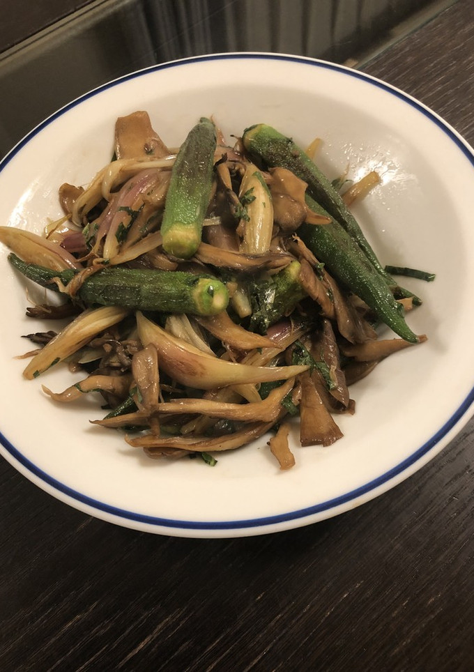 オクラと舞茸 薬味炒め-レシピのメイン写真