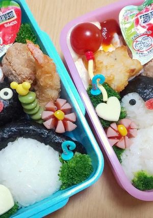 キャラ弁 ピングー ＆ ピンガ-レシピのメイン写真